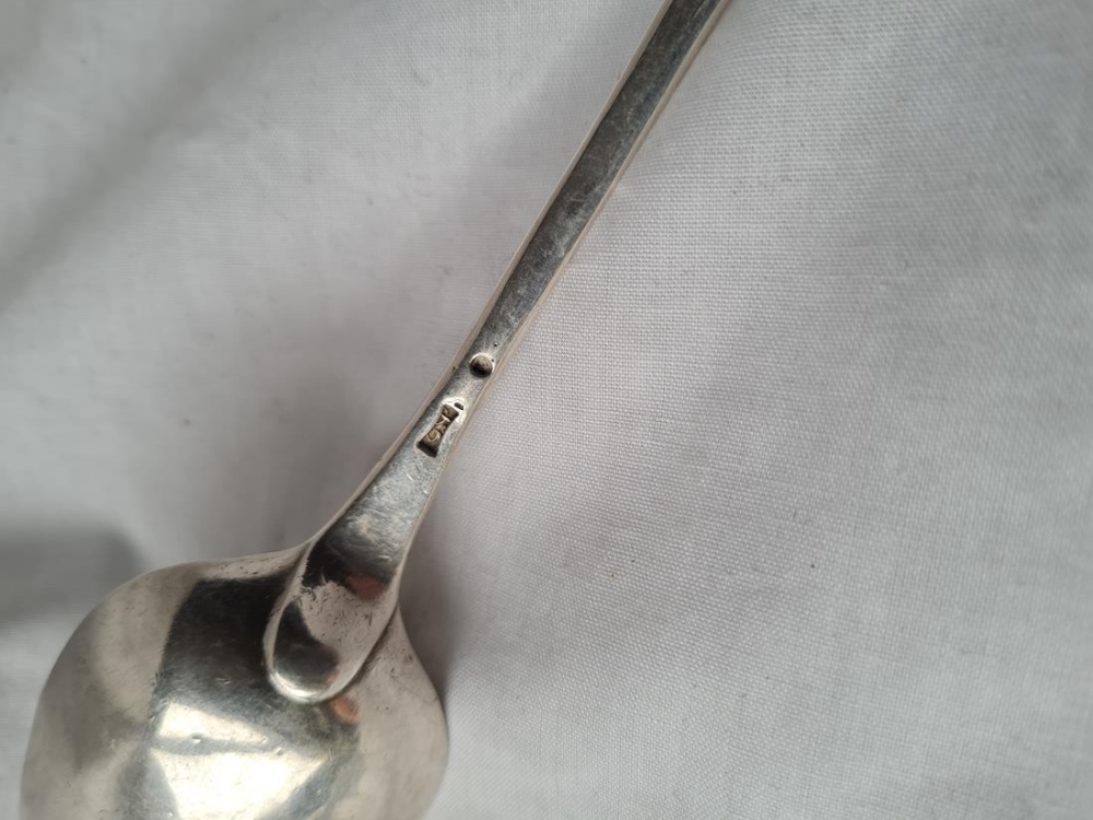 A continental straining spoon with crested end - Image 3 of 3