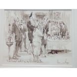 Dennis Page - Full Bodied, Wouldn't you say? 8.5" x 11" - sepia wash - signed