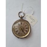 A gents silver pocket watch with silver dial - poor condition