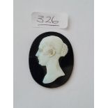 A c19 glass cameo of Queen Victoria