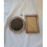 A circular photo frame and an oblong example - 6" high - B'ham 1919