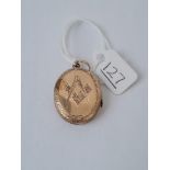 A Victorian chased Masonic back and front locket