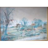 Arthur Willett - Hounds & Huntsman - in landscape 21"x29" signed