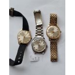 Three gents wrist watches ( 1 x PRECIMAX with calendar dial - 1 x SUPEROMA with seconds sweep - 1