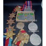 Two sets of WWII medals, Atlantic Star etc with boxes