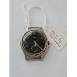 A war time black faced gents wrist watch by RECORD WATCH Co. signed STAHLBODEN - serial No D494843