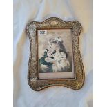 A shaped photo frame with hammered finish - 10" high - B'ham 1915