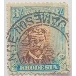 RHODESIA. SG237. 3sh Admiral. Good.fine used. Cat £170