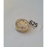 A George III circular pill box engraved with a crown motif - B'ham 1798 by S PEMBERTON