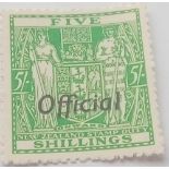 NEW ZEALAND. SG0133/1943. 5sh. Fresh mint. Cat £50