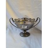A two-handled bowl on spreading foot - 9" over handles - Sheffield 1906 by W&H - 490gms
