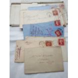 GB covers - Colln 1d Reds (6), 1d Browns (4) Lilacs (4) others (3) and 1823 entire Q