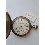 A silver WALTHAM gents pocket watch with seconds dial - lug missing