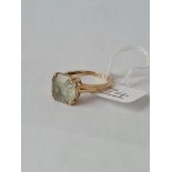A pale blue stone dress ring in 9ct - size T - 3.42gms