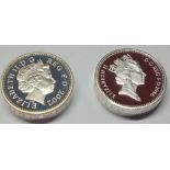 Silver Piedfort Pounds 1986 and 2002