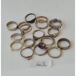 A bag of 19 silver rings - 50gms