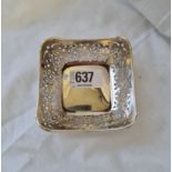 A pierced square dish - 3.25" wide - B'ham 1926 - 29gms