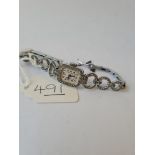 A ladies silver & marcasite wrist watch