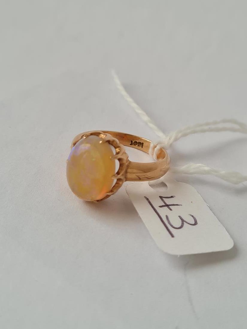 A VICTORIAN OPAL RING - SIZE L - IN 18CT GOLD - 4.4GMS - Image 2 of 2