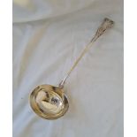 A heavy early Victorian King's pattern soup ladle - London 1848 by GA - 287gms