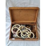 A box of mixed costume jewellery