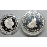 Jamaica 1996 silver 25 dollar & Turks & Calcos 2001 (2)