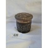 A circular Indian jar and cover with chased decoration - 3"DIA - 113gms