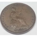 A Victorian halfpenny 1853 - good grade