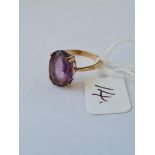 Single stone amethyst ring size O in 9ct mount 3.2g