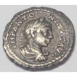 Roman Elagabalus denarius. Bonus Eventus - 219-220AD - S.7504