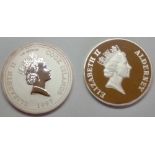 Cook Island & Alderney crown signed proof coins