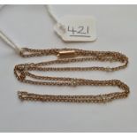 A rose gold chain with tiny pearls in15ct - 4.2gms