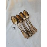 A set of twelve French small dessert spoons with applied decoration - 295gms