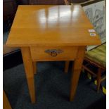 LIGHT OAK HALL TABLE WITH SINGLE DRAWER BY FRANK HUDSON