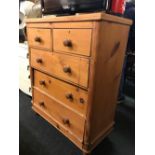 PINE 5 DRAWER CHEST - 2 SHORT, 3 LONG