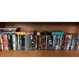 SHELF OF DVD'S & CD'S INCL; BOX SET OF BLACK ADDER