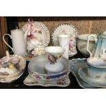 SHELF OF CHINA INCL; ROYAL DOULTON,COALPORT & JAMES KENT, PLATES, BOWLS, DISHES ETC