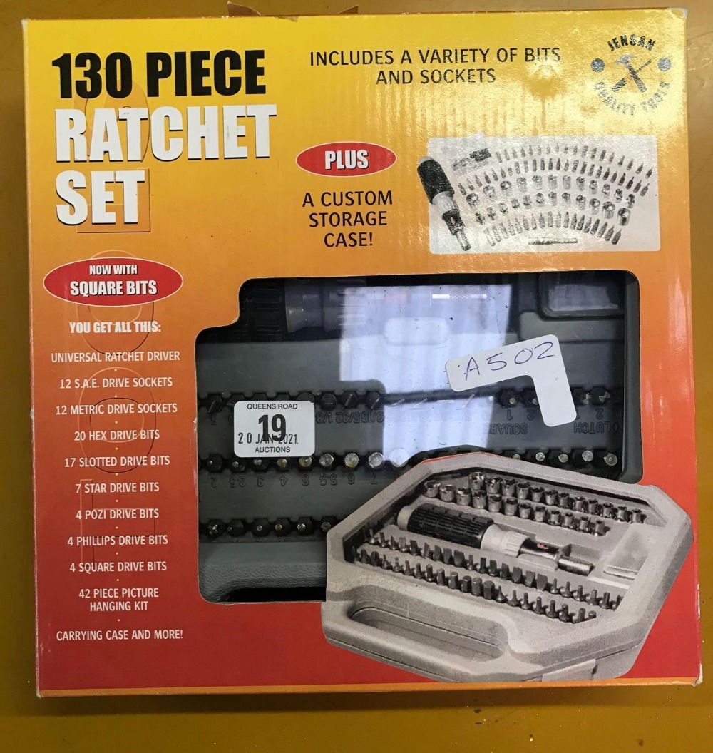 BOXED 130 PIECE RATCHET SET AS NEW