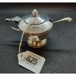 A MATCHING SILVER MUSTARD POT - B'HAM 1945 WITH B.G.L