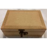 JEWELLERY BOX WITH COSTUME JEWELLERY, BEADS, NECKLACES, BROOCHES ETC