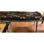 RETRO COFFEE TABLE WITH ROSE MOTIF TO THE TOP