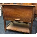 OAK SEWING BOX / TROLLEY