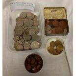 3 TUBS OF MIXED COINAGE MOSTLY CUPRO NICKEL, SOME COPPER, UK, IRELAND & GUERNSEY