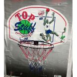 BOXED OFFICIAL BASKETBALL SET, NET & ATTACHMENT TO GO ON WALL