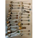 QTY OF WHITE METAL CRESTED SOUVENIR SPOONS