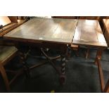 OAK DRAW LEAF DINING TABLE WITH BARLEY TWIST LEGS