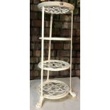 WHITE METAL 4 TIER PLANT STAND