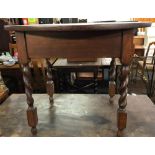 OAK OVAL DROP COFFEE TABLE WITH BARLEY TWIST LEGS