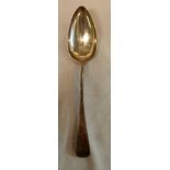 A GEORGE III SILVER TABLE SPOON - LONDON 1803 BY T.S