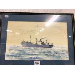F/G WATER COLOUR BY W YOUNG OF D-DAY